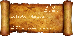 Leimeter Marita névjegykártya